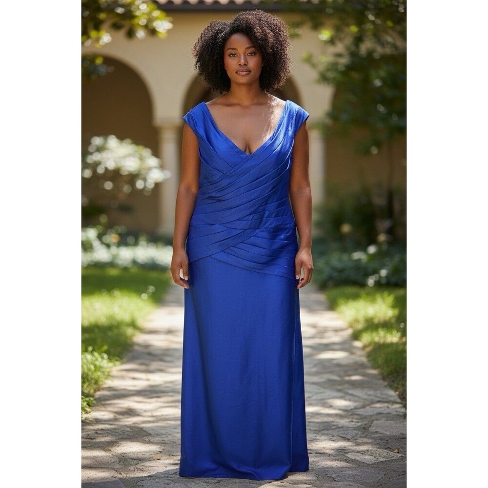 Jade By Jasmine Mother Of The Bride Dress Royal Blue Size 14 Satin Polyester